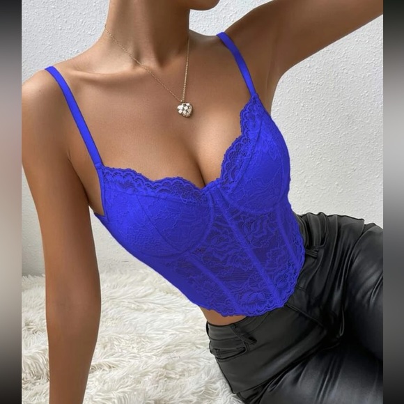 Luxe sexy floral lace bralette corset crop top - Picture 13 of 16